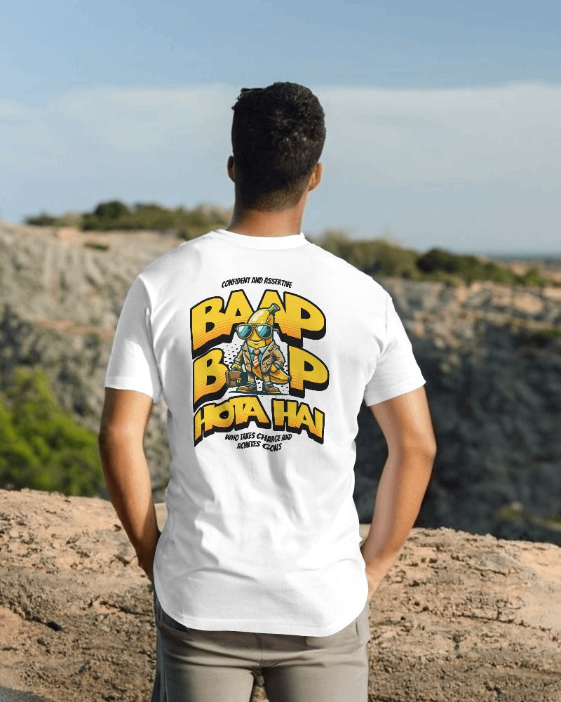 Hindi Baap Baap Hota Hai Backprint Tshirt for unisex