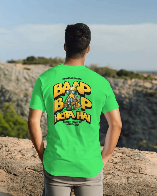 Hindi Baap Baap Hota Hai Backprint Tshirt for unisex